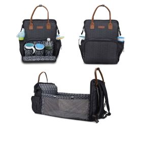 Monbebe Bolt Diaper Bag Backpack with Bassinet Changing Station, Urban Boho