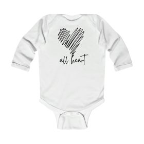 Infant Long Sleeve Bodysuit, Say It Soul, All Heart Black Line Art Print