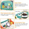 3 in 1 Baby Gym Playmat with Learning Walker Baby Playmat with Piano Keyboard Game Panel 5 Fun Rattle Toys for 0-12 Months Old Musical Activity Center