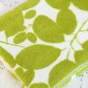 [Green Leaves] Japanese Coral Fleece Baby Throw Blanket (26 by 39.8 inches)