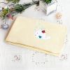 [White Whale - Yellow] Embroidered Applique Coral Fleece Baby Throw Blanket (29.5 by 39.4 inches)