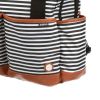 iPack Insulated Pockets Changing Pad Included Adjustable Shoulder Strap Tote Diaper Bags, Striped Black