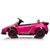 LEADZM Lamborghini Poison Small Dual Drive 12V 4.5AH with 2.4G Remote Control Sports Car Pink