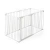 6-Panel Metal Baby Playpen Fireplace Safety Fence w/ Walk-Through Door in 2 Directions, 5-in-1 Extra Wide Barrier Gate for Indoor Baby/ Pet /Christmas