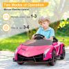 LEADZM Lamborghini Poison Small Dual Drive 12V 4.5AH with 2.4G Remote Control Sports Car Pink