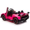 LEADZM Lamborghini Poison Small Dual Drive 12V 4.5AH with 2.4G Remote Control Sports Car Pink