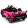 LEADZM Lamborghini Poison Small Dual Drive 12V 4.5AH with 2.4G Remote Control Sports Car Pink