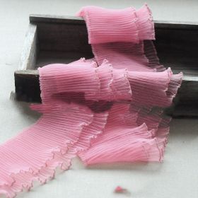 Accessories Clothes Color Lace Ribbon 10CM Toothpick Pleated Lace (Option: Jelly Powder-10cm)