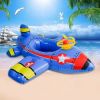 Baby Swimming Circle Airplane Float Pool Swimming Ring Inflatable Circle Child Seat With Steering Wheel Horn Summer Beach Toys