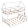 Twin over Full House Bunk Bed with Built-in Ladder