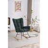 Rocking Chair Nursery, Solid Wood Legs Reading Chair with Teddy Fabirc Upholstered , Nap Armchair for Living Rooms, Bedrooms, Offices, Best Gift,Teddy