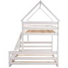 Twin over Full House Bunk Bed with Built-in Ladder