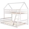 Twin over Full House Bunk Bed with Built-in Ladder