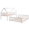 Twin over Full House Bunk Bed with Built-in Ladder